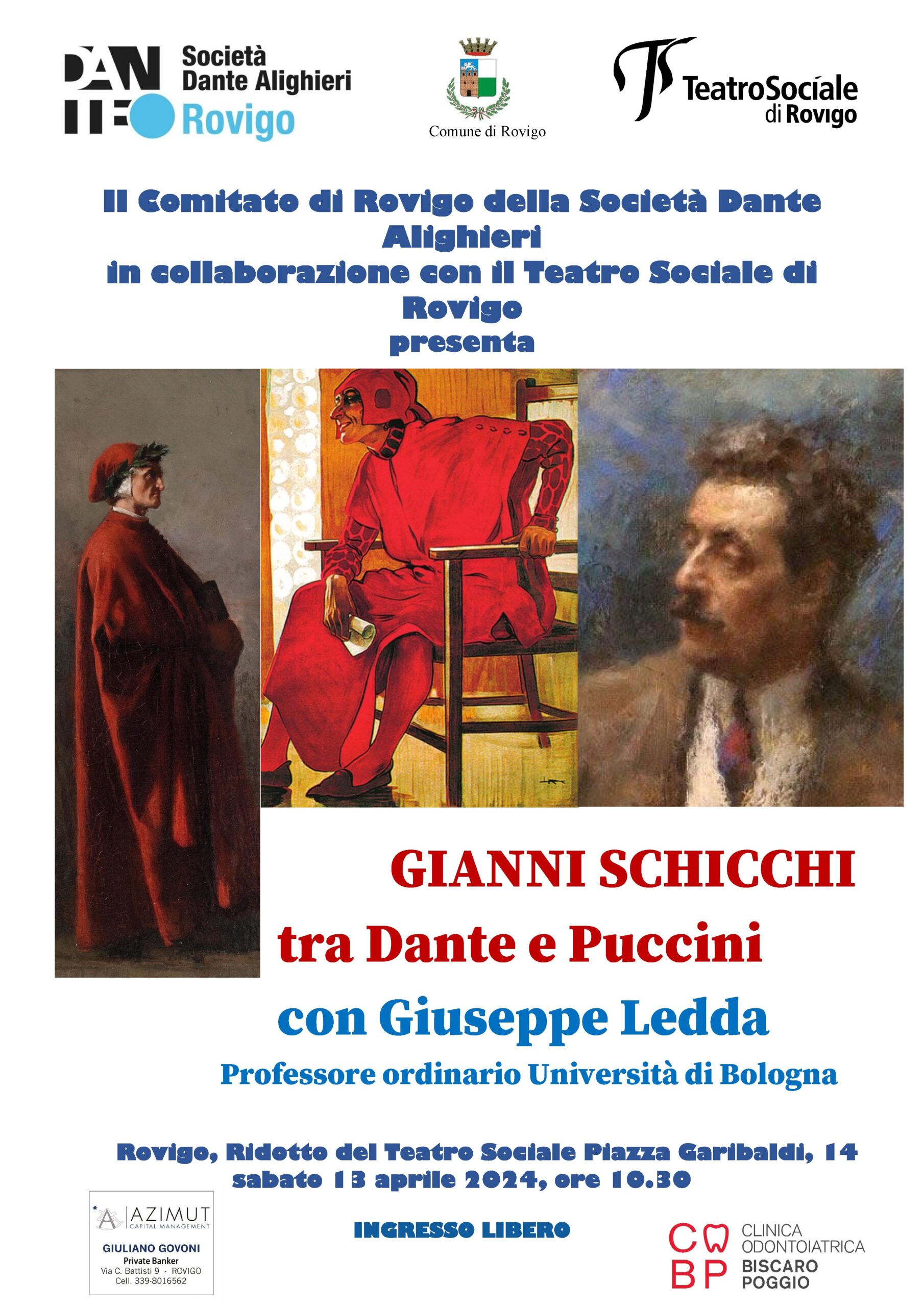 La Dante Rovigo, in collaborazione con il Teatro Sociale, presenta: “Gianni Schicchi tra Dante e Puccini”   